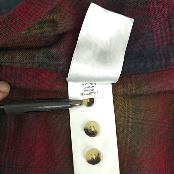 Pendleton Mason Shirt Men Medium Flannel Shadow Plaid Button Long Sleeve Western - Picture 8 of 12